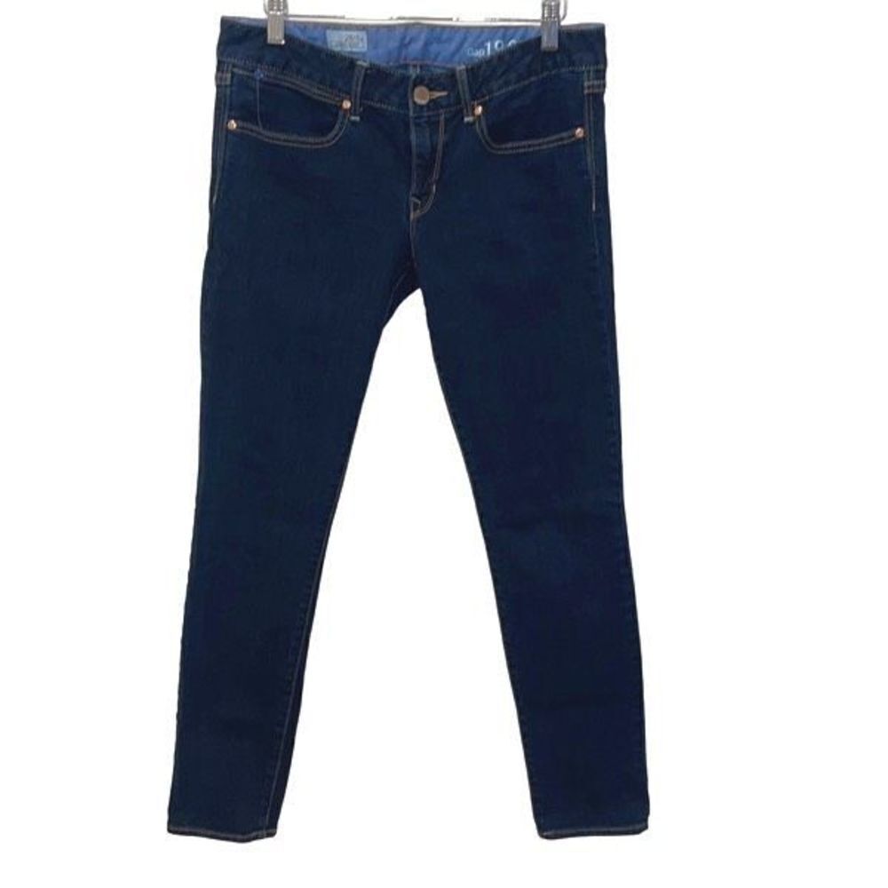 GAP 1969 Womens Low Rise Always Skinny Stretch Denim Jeans Dark Wash Size 28